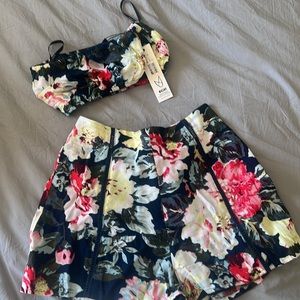 NWTs MinkPink Shorts and Bandeau Crop Top